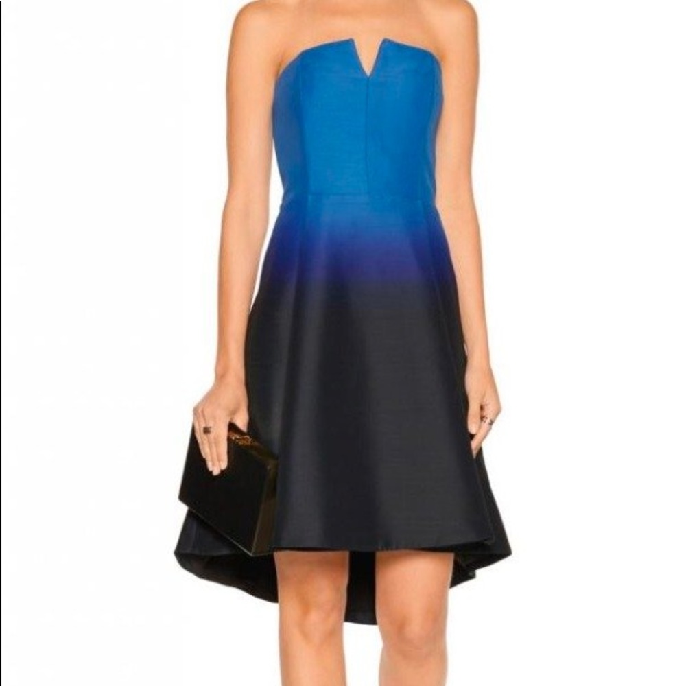 Halston Heritage Ombré Strapless Dress